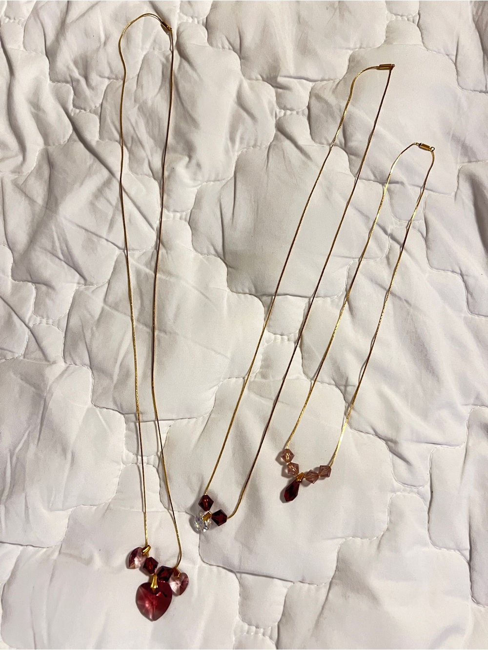 Vintage 80’s Gold Tone Chain Necklaces with charms- Women Jewelry